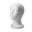 POLYSTYRENE WHITE FEMALE DISPLAY HEAD MANNEQUIN FOR WIG by euroshop.co