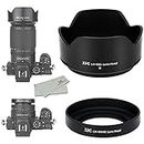 JJC Set of 2 Pack Lens Hood Shade for Nikon NIKKOR Z DX 50-250mm F4.5-6.3 VR Lens & NIKKOR Z DX 16-50mm f/3.5-6.3 VR Lens/Z 50mm F1.8 S Lens Lens on Nikon Z50 Camera, Replaces HN-40 and HB-90A