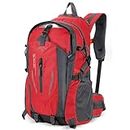 Achort 40L Hiking Backpack Lightweight Breathable Rucksack for Men Women Durable Water Resistant Daypack Travel Bag for Camping Cycling Skiing Climbing Trekking Mountaineer Outdoor Sports (Red)