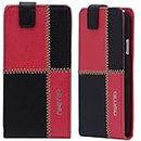 numia Nokia Lumia 1520 Hülle, Handyhülle Handy Schutzhülle [Handytasche mit Standfunktion und Kartenfach] Pu Leder Tasche fürNokia Lumia 1520 Case Cover [Schwarz-Rot]