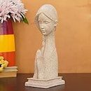 TIED RIBBONS Decorative Resin Welcome Namaste Lady Statue Showpiece Sculpture for Home Décor Living Room Bedroom Entrance Garden Indoor Outdoor (White, 10.1 cm x 12.7 cm x 36.8 cm)