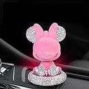 PROSFIA Creative Car Ornaments Crystal Diamond Cartoon Soft Minnie Mouse In-Car Center Console Perfume Decoration for Vehicle Vent Scent Clip Accessories,Gift for Boys Girls Friends Family (PINK)