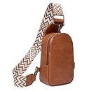 PALAY Women Cross-Body Chest Bag Phone Bag PU Shoulder Bag with Adjustable Strap Sling Bag Shoulder Bag for Daily Commuting,Travel Brown