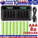 8 Pack AAA Battery Ni-MH Batteries AAA Cell & 8-Slot Charger Household Device