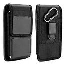 MoKo Phone Holster, Nylon Belt Clip Holster Smartphone Holder Cell Phone Carrying Pouch, Fit with iPhone 14/14 plus/pro/pro max/SE 3 2022/13 Pro/13/12, Galaxy S21, for Phones Up to 6.7 Inches, Black