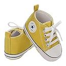 myggpp Baby Girls Shoes Canvas Sneakers First Walking Shoes Walkers Anti-Slip Prewalkers 6-12 Months Yellow