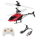 Helicopter with Radio Remote Control and Hand Sensor Charging Helicopter 2 in 1 Toys with 3D Light Toys for Boys Kids (Indoor & Outdoor Flying)(Multicolour)
