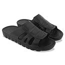BEONZA Men Black Trendy Flip Flops Slides Slippers