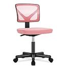 DUMOS Armless Desk Chairs with Wheels Cute Home Office Chair No Arms, Ergonomic Adjustable Swivel Rolling Task Chair, Comfy Mesh Mid Back Computer Work Vanity Chair for Small Spaces