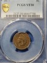 1877 Indian Head Cent 1C PCGS VF30 Key Date.  The King Of Indian Head Cents!!!