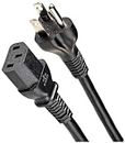 Amazon Basics Computer Monitor TV Replacement Power Cord - 6-Foot, Black, 5-Pack