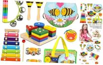  Toddler Musical Instruments for Kids,Baby Wooden Kids Musical Instruments Set