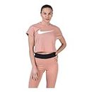 Nike W NSW SWSH Top Crop SS Femme T-Shirts Femme Rose Gold/White FR : XL (Taille Fabricant : XL)