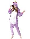 Costume Bay Animal Onesie Pajamas Kigirumi for Women Men Adult Unisex Sleepwear Halloween Cosplay Costume One-Piece Jumpsuit (Purple Royal Unicorn, S)