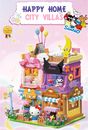 ✅ Official Sanrio Characters Happy Home City Villas Building Block Sets Toy NEW