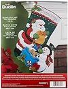 Bucilla Santa's Christmas Stocking Felt Applique Kit, 86360 18-Inch 86360-Kit de Apliques Calcetines de Navidad, 45,72 cm, Fieltro Cuentas Lentejuelas, Lista de Papá Noel