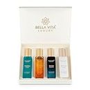 Bella Vita Luxury Unisex Eau De Parfum Gift Set 4 x 20ml for Men & Women with SKAI, FRESH, WHITEOUD, HONEY OUD Perfume|Long Lasting EDP Fragrance Scent