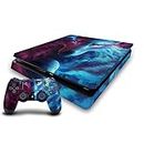 Head Case Designs Officially Licensed Jonas "JoJoesArt" Jödicke Wolf Galaxy Art Mix Vinyl Sticker Gaming Skin Decal Cover Compatible With Sony PlayStation 4 PS4 Slim Console and DualShock 4 Controller