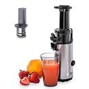 Dash DCSJ255 Deluxe Compact Power Slow Masticating Extractor Easy to Clean Cold Press Juicer with Brush, Pulp Measuring Cup, Frozen Attachment and Juice Recipe Guide, Graphite