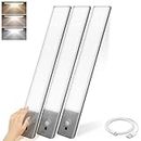 VYANLIGHT Kitchen Under Cabinet Lights - Wireless Motion Sensor LED Light Strips for Pantry, Closet, Bathroom – Rechargeable Battery Operated Cabinet Lighting with Hand Wave Sensor (3 Pack)