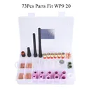 73Pcs TIG Welding Torch Stubby Gas Lens For WP9 WP20 WP25 #4~#12 Pyrex Glass Cup Kit Durable