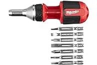 Milwaukee Compact Screwdriver with Ratchet Function, Ratchet Including bits, Torque Ratchet 8 in 1