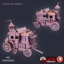 Casa sobre ruedas carruaje fiesta miniaturas épicas RPG D&D Pathfinder impresión 3D