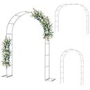 Shinoske Garden Trellis 7.6ft H x 6.3ft W-Trellis for Climbing Plants Outdoor-Wedding Arch-Metal Garden Arch-Rust Resistant Powder Coated Arbor for Garden Decorations,Event Parties Weddings (White)