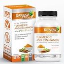 Renew Actives Turmeric Cinnamon Supplement: Anti Inflammatory Dietary Supplements for Heart Health, Joint Pain Relief - Turmeric Curcumin and Ceylon Cinnamon with BioPerine Black Pepper - 120 Capsules