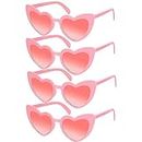 4 Pack Vintage Heart Shaped Sunglasses Pink Sunglasses For Women Cat Eye Ladies Fashion Retro Eyeglasses, Vintage Love Heart Sunglasses for Protection Eyewear