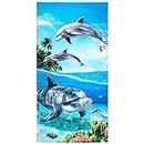 Beachland Paradise Delphins Strandtuch, 76,2 x 152,4 cm, 100 % Baumwolle, Motiv: Delphin unter Wasser (76,2 x 152,4 cm, Paradise Delphins)