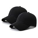 PFFY 2 Packs Baseball Cap Golf Dad Hat for Men and Women, Black+black, One Size