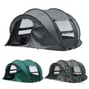 3-4 Man Pop up Camping Tent Hiking Outdoor Tent 2 window 2 door floor Waterproof