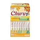 INABA Churu Cat Treats, Grain-Free, Lickable, Squeezable Creamy Purée Cat Treat/Topper with Vitamin E & Taurine, 0.5 Ounces Each Tube, 20 Tubes, Chicken Variety Box