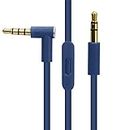 Replacement Audio Cable Cord Wire with in-line Microphone and Control for Beats by Dr Dre Headphones Solo/Studio/Pro/Detox/Wireless/Mixr/Executive/Pill (Dark Blue)