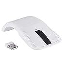 Bewinner Faltbare kabellose Touch-Maus, ergonomische photoelektrische Faltbare Gaming-Mäuse mit 1000 DPI und USB-Empfänger für PC/Notebook/Smart-TV(Weiß)