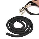 Cable Hider, 10FT Split Wire Loom Tubing Black 25MM Self Rolling High Temperature Resistance Sleeves For Automotive Wire