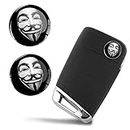 SkinoEu 2 x Ø14mm Aufkleber Anonymous Maske Schlüssel Emblem Stickers Für Fernbedienung Auto Moto Logo Key Badge Tuning KS 151