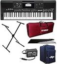 Yamaha PSR-E473 Digital Touch Sensitive Portable 61-Keys Keyboard With Stand, Gig Bag, Dust Cover, & Power Adapter.