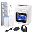 Attendance Punch Time Clock Employee Payroll Recorder LCD Display w/ 100 Cards