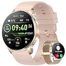 Smart Watch for Women with AI Voice Assistant AI Voice Making Phone Call Notification Compatible Android iOS Sports Fitness Heart Rate Blood Oxygen Tracking Elegant Women's Smartwatches Pink