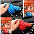 LAZI Multipurpose (Blue Red Pack of 2) Keyboard PC Laptop Car AC Vent Interior Dust Cleaning Gel Jelly Detailing Putty Cleaner Kit Universal Electronic Product Cleaning Kit 100gm