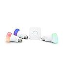 PHILIPS Hue White and Color Ambiance LED Smart Light Bulb Starter Kit, 3 A19 Smart Bulbs and Hue Hub Compatible with Alexa, Apple HomeKit and Google Assistant (White)