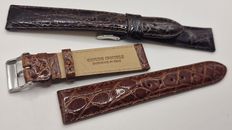 Pregiato cinturino vero coccodrillo lucido elegante mm18/16 handmade in Italy