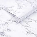Arthome Marble Contact Paper, Self Adhesive Wallpaper Waterproof Gloss PVC Vinyl, Oil Proof,Marble Vinyl Paper for Furniture Cover Surface,Countertop,Kitchen,Shelf Liner（43.5x305cm）