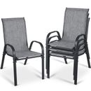 Outdoor Stackable Dining Chairs Set of 4, High Back Patio Chairs with Armrests