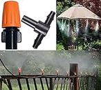 DIY Crafts Misting System Outdoor Cooling Mist System Drip Irrigation Mister Nozzle Spinklers Home Garden Patio (Only Red 360° Sprinkler/Emitter) (5 Pcs, Only Orange Mist Nozzle-T-Tee)