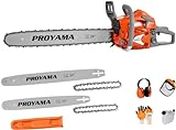 PROYAMA 68CC 2-Cycle Top Handle Gas Powered Chainsaw 24 Inch 20 Inch Petrol Handheld Cordless Chain Saw for Tree Wood Cutting