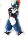Mascot Costume for Adults Husky Fox Furry Fursuit Wolf Blue & White Bodysuit New