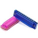 Koogel 2 PCS Translucent Kids Harmonica,10 Hole Harmonica for Toddler Musical Instruments for Beginners Party Birthday Gifts
